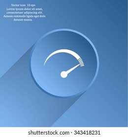 Speedometer icon or sign with arrow
