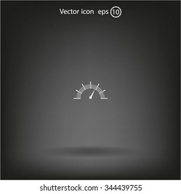Speedometer icon or sign with arrow