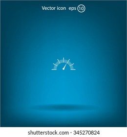 Speedometer icon or sign with arrow