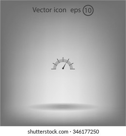 Speedometer icon or sign with arrow