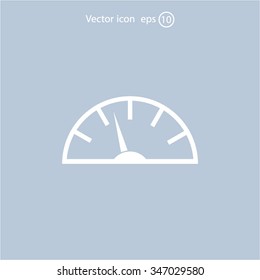 Speedometer icon or sign with arrow