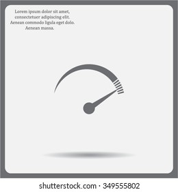 Speedometer icon or sign with arrow