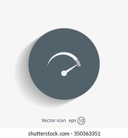 Speedometer icon or sign with arrow