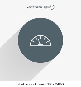 Speedometer icon or sign with arrow