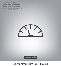 Speedometer icon or sign with arrow