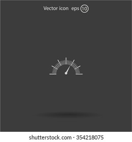 Speedometer icon or sign with arrow