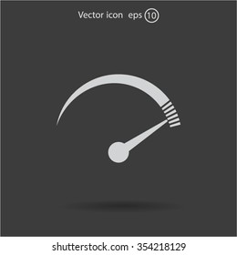 Speedometer icon or sign with arrow