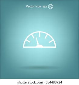 Speedometer icon or sign with arrow