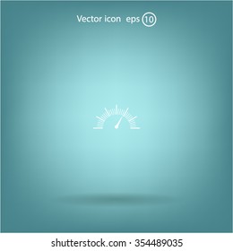 Speedometer icon or sign with arrow