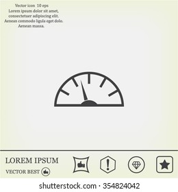 Speedometer icon or sign with arrow