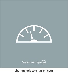 Speedometer icon or sign with arrow