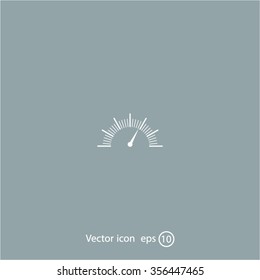 Speedometer icon or sign with arrow