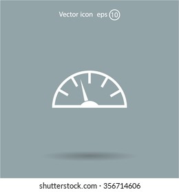 Speedometer icon or sign with arrow