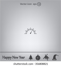 Speedometer icon or sign with arrow