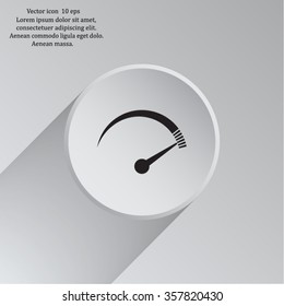 Speedometer icon or sign with arrow