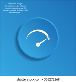 Speedometer icon or sign with arrow