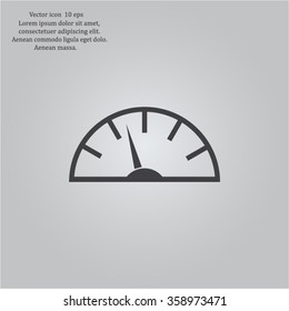 Speedometer icon or sign with arrow