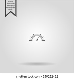 Speedometer icon or sign with arrow