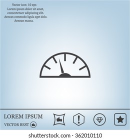 Speedometer icon or sign with arrow