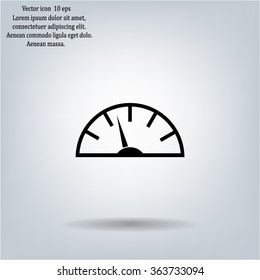 Speedometer icon or sign with arrow