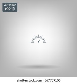 Speedometer icon or sign with arrow