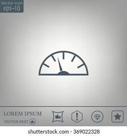 Speedometer icon or sign with arrow