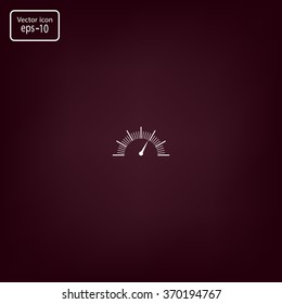 Speedometer icon or sign with arrow