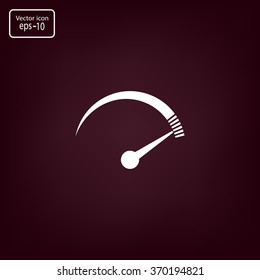 Speedometer icon or sign with arrow