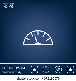 Speedometer icon or sign with arrow