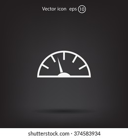 Speedometer icon or sign with arrow