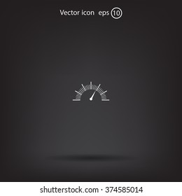 Speedometer icon or sign with arrow