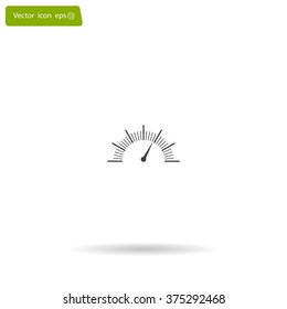 Speedometer icon or sign with arrow