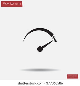 Speedometer icon or sign with arrow