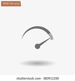 Speedometer icon or sign with arrow