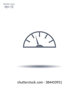 Speedometer icon or sign with arrow