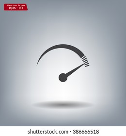 Speedometer icon or sign with arrow