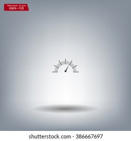 Speedometer icon or sign with arrow