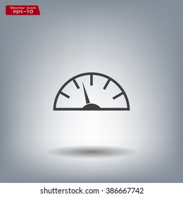Speedometer icon or sign with arrow