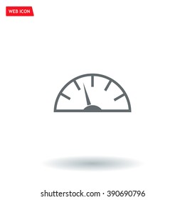 Speedometer icon or sign with arrow