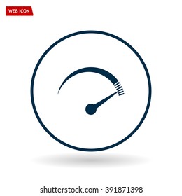 Speedometer icon or sign with arrow