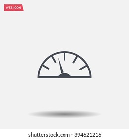 Speedometer icon or sign with arrow