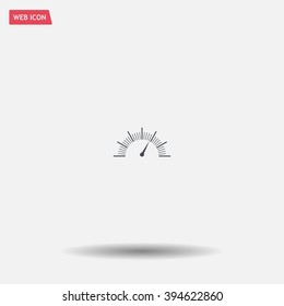 Speedometer icon or sign with arrow