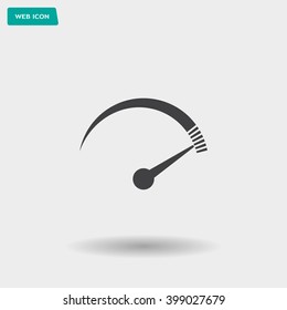 Speedometer icon or sign with arrow