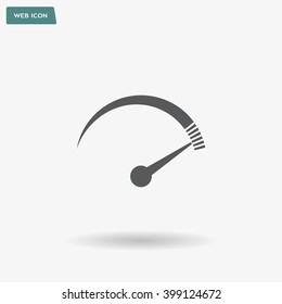 Speedometer icon or sign with arrow