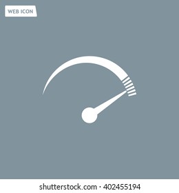 Speedometer icon or sign with arrow