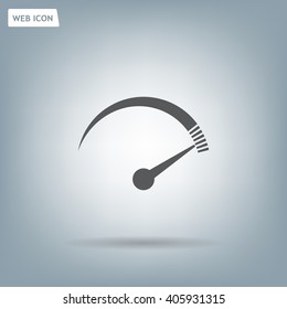 Speedometer icon or sign with arrow