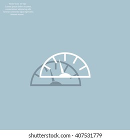 Speedometer icon or sign with arrow