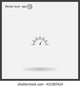 Speedometer icon or sign with arrow