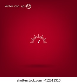 Speedometer icon or sign with arrow