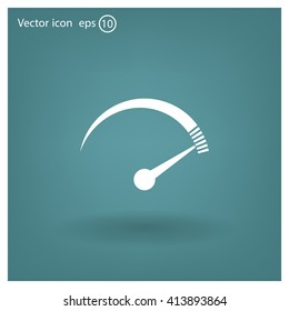 Speedometer icon or sign with arrow